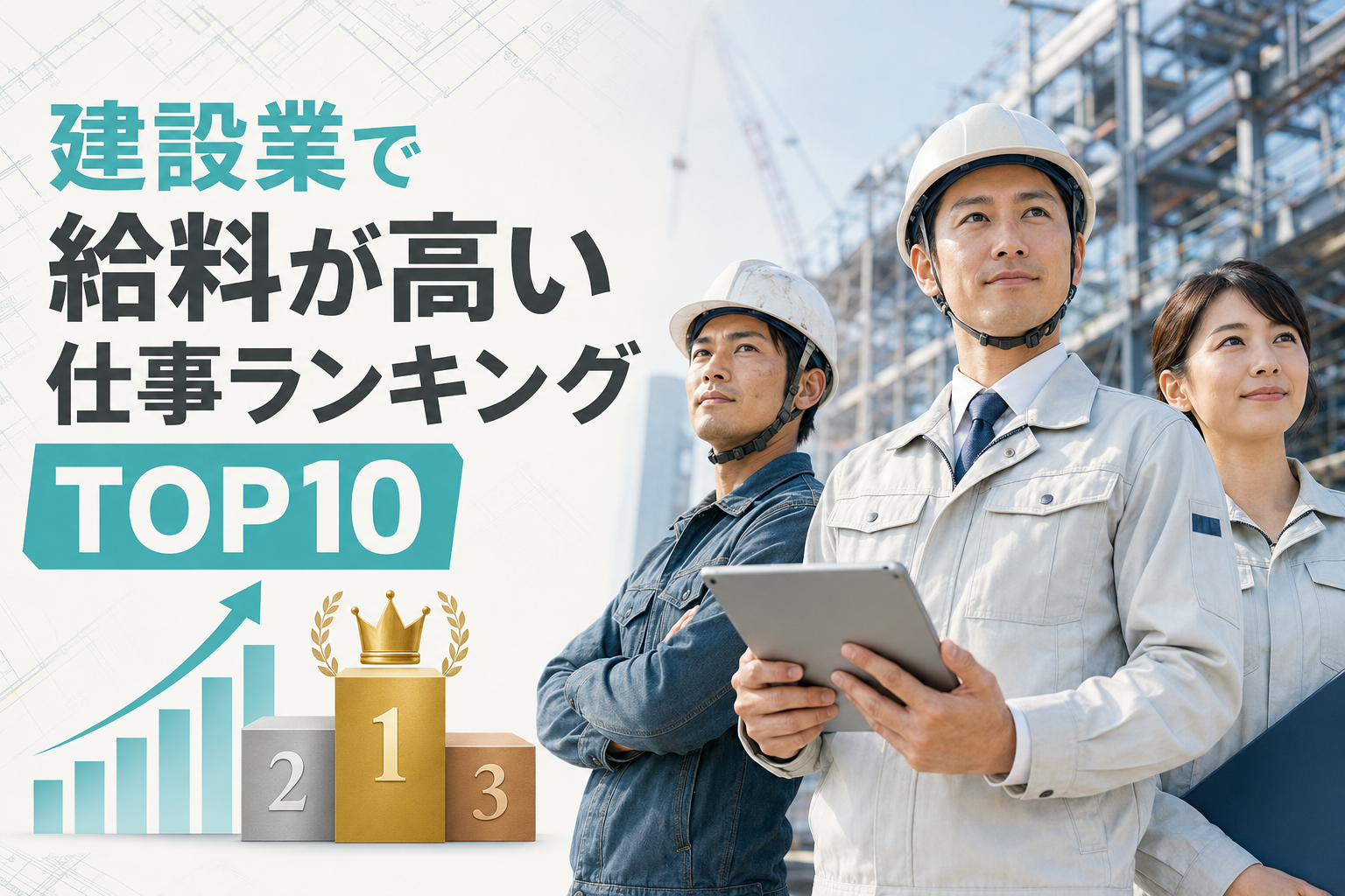 建築・建設業で給料が高い仕事ランキングTOP10